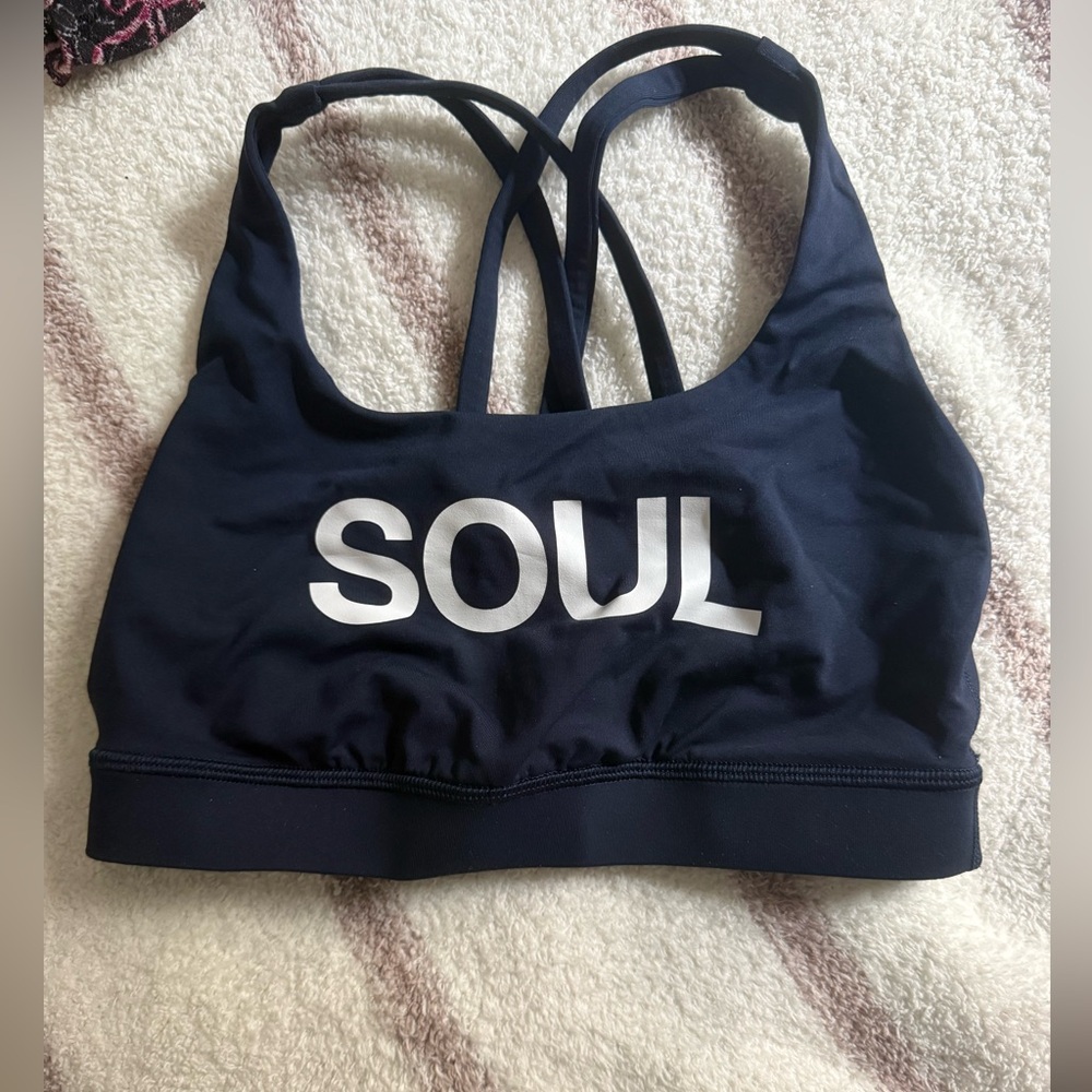 Lululemon Athletica Navy Sports Bra with Soul Print